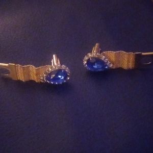 Vintage Swank cufflinks Blue on blue